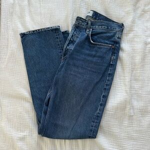 Agolde Lana Mid Rise Straight Jeans in Sphere